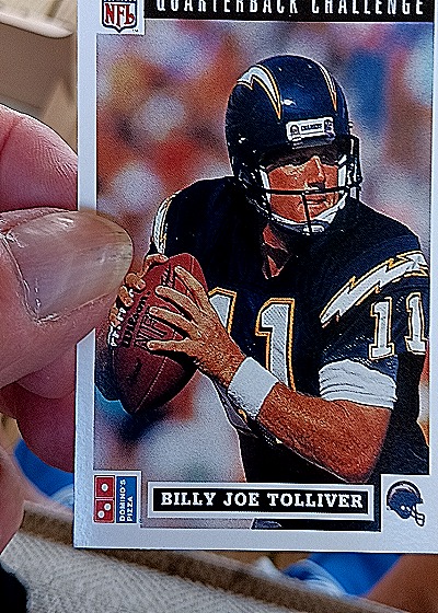 1991 Upper Deck Domino's Pizza Quarterback Challenge #25 Billy Joe Tolliver — front
