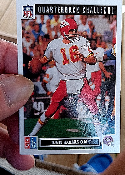1991 Upper Deck Domino's Pizza Quarterback Challenge #34 Len Dawson — front