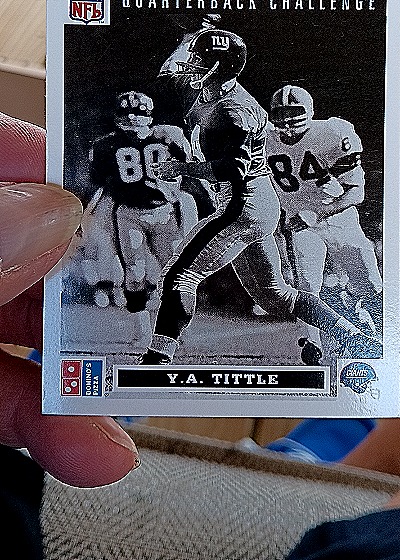 1991 Upper Deck Domino's Pizza Quarterback Challenge #45 Y.A. Tittle — front