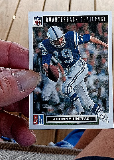 1991 Upper Deck Domino's The Quarterbacks #46 Johnny Unitas — front