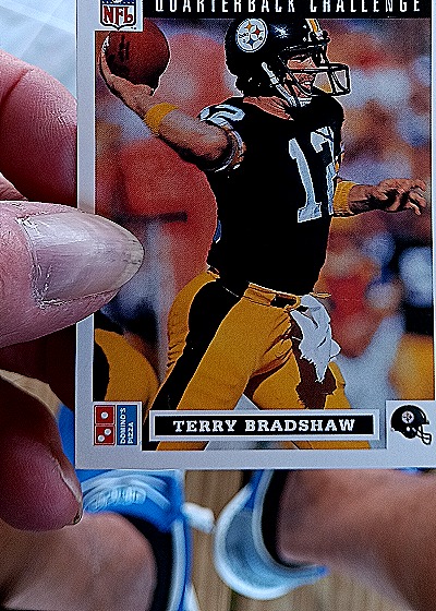 1991 Upper Deck Domino's The Quarterbacks #32 Terry Bradshaw — front