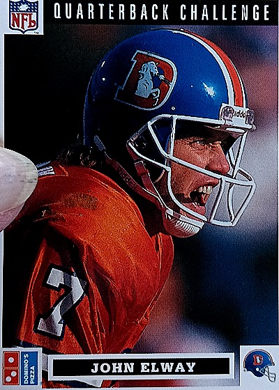 1991 Upper Deck Domino's The Quarterbacks #7 John Elway — front