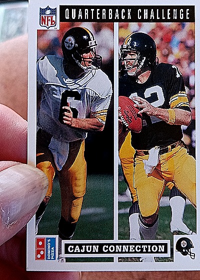 1991 Upper Deck Domino's #48 Terry Bradshaw Bubby Brister — front