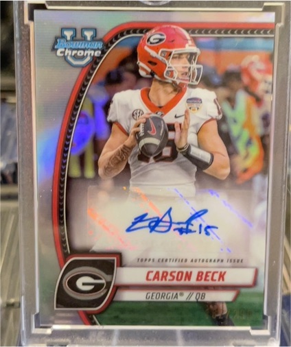 2024 Bowman Chrome University #PA-CBE Carson Beck — front