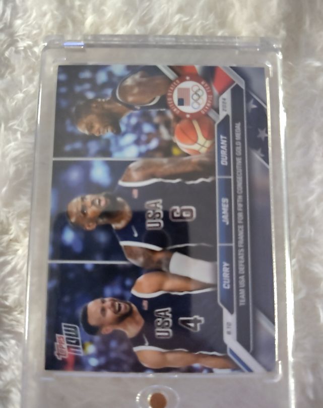 2024 Topps Now Olympics #26 LeBron James, Stephen Curry, Kevin Durant — front