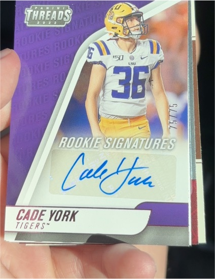 2022 Panini Chronicles Draft Picks Threads Rookie Signatures #TH-CAD Cade York — front