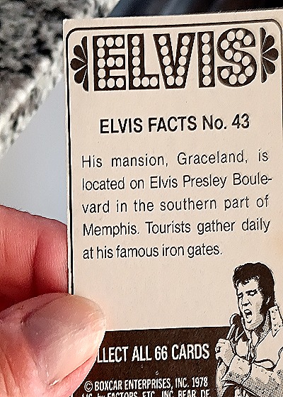 1978 Boxcar Enterprises Elvis Presley Facts #43 — back