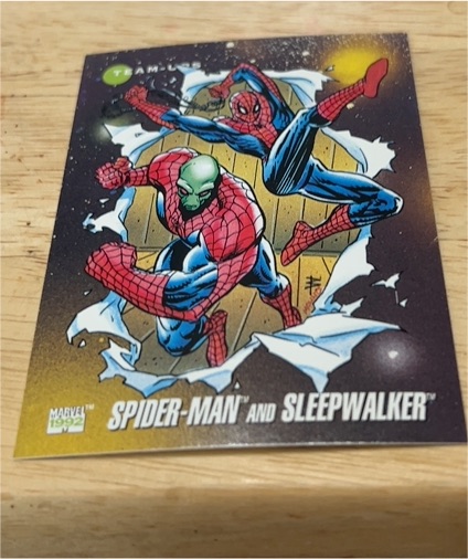 1992 Impel Marvel Universe #95 Spider-Man and Sleepwalker — front