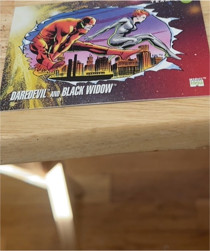 1992 Impel Marvel Universe #93 Daredevil and Black Widow — front