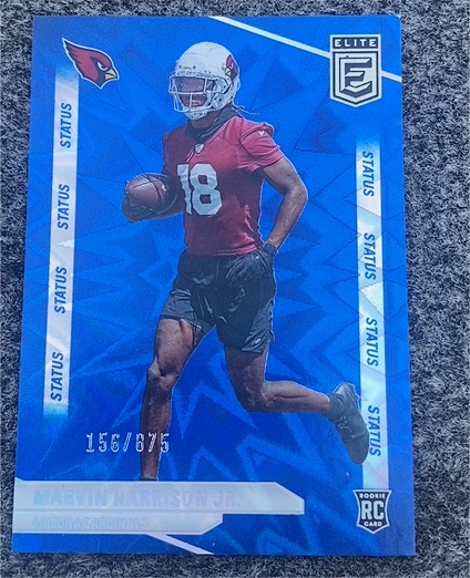 2024 Panini Donruss Elite #18 Marvin Harrison Jr. Blue Status Explosion — front