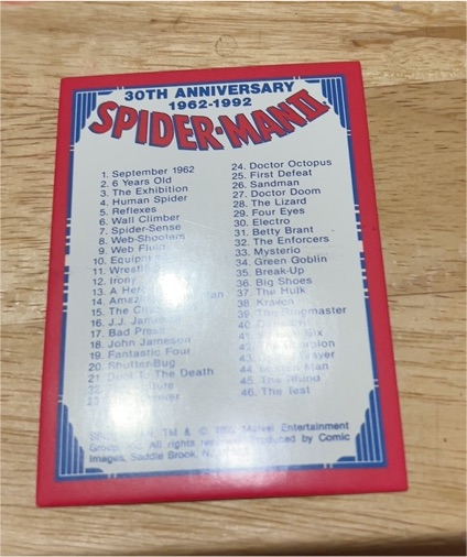 1992 Comic Images Spider-Man 30th Anniversary #90 Checklist — front