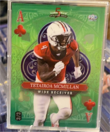 2024 Wild Card 5 Card Draw Ace of Clubs Tetairoa McMillan — front