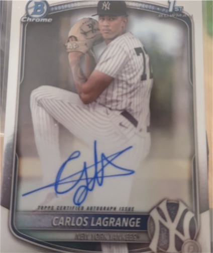 2025 Bowman Chrome #CPA-CL Carlos LaGrange — front