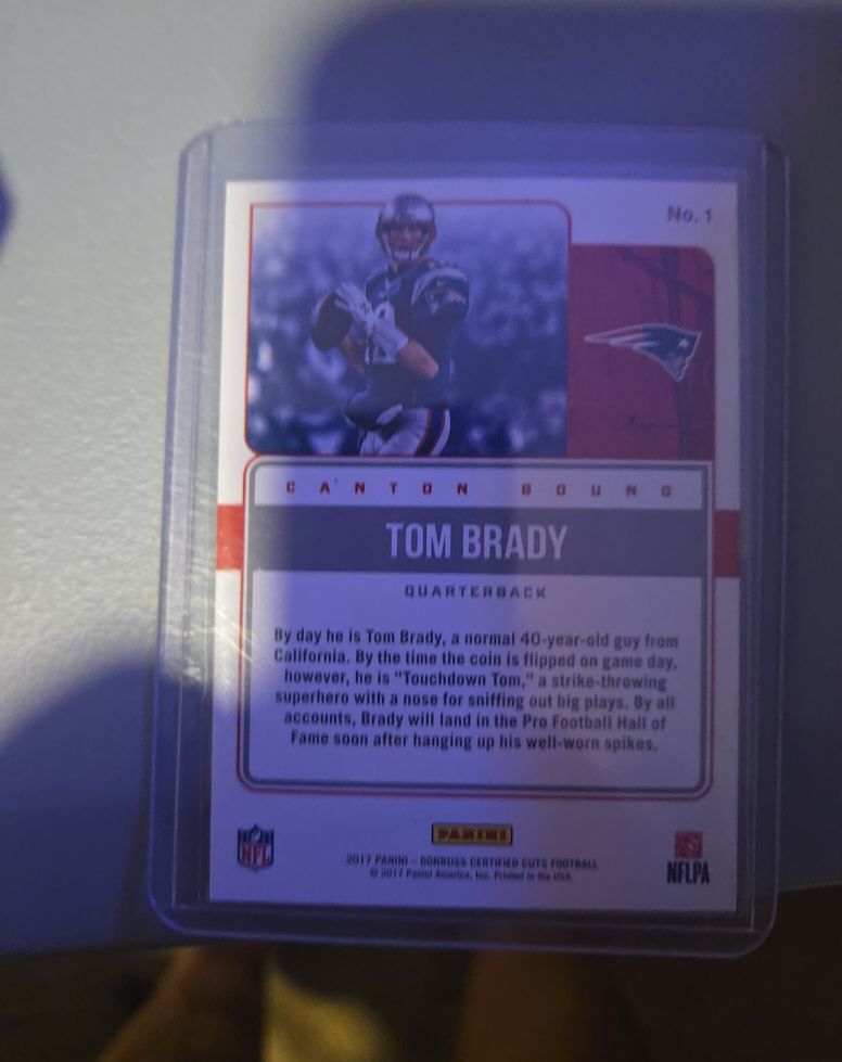 2017 Donruss Certified Cuts Football #1 Tom Brady — front