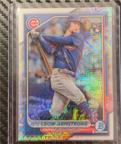 2024 Bowman Chrome #45 Pete Crow-Armstrong Mojo Refractor Rookie Card — front