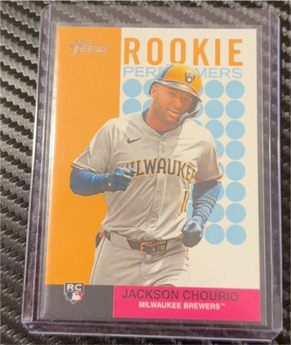 2024 Topps Heritage #RP-5 Jackson Chourio Rookie Performers Milwaukee Brewers — front