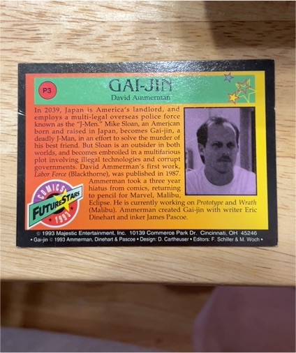 1993 Majestic Entertainment Comics Future Stars #P3 Gai-Jin David Ammerman — front