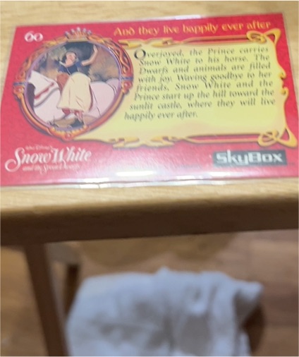 1993 SkyBox Disney Snow White #60 — front