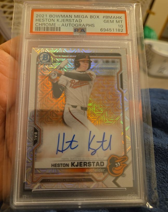 2021 Bowman Mega Box #BMAHK Heston Kjerstad Chrome Autographs — front