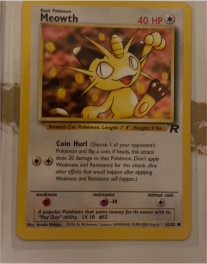 2000 Pokémon Team Rocket #62 Meowth — front