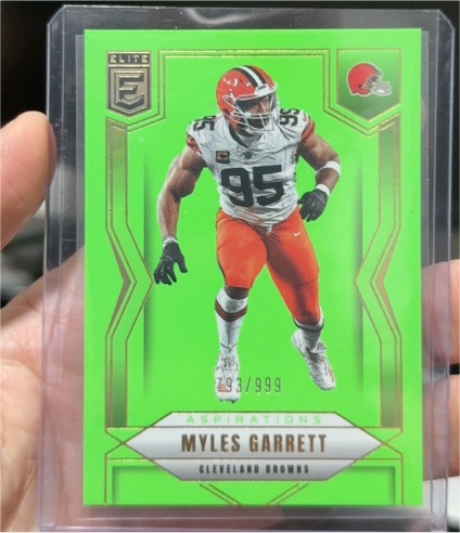 2025 Panini Donruss Elite Aspirations Lime Green #93 Myles Garrett — front
