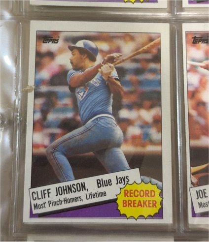 1985 Topps #4 Cliff Johnson Toronto Blue Jays Record Breaker — front