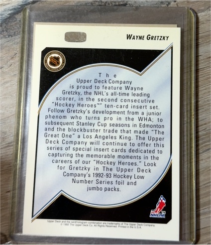 1992-93 Upper Deck Hockey Heroes #14 Wayne Gretzky — front