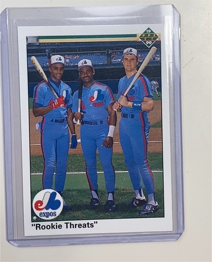 1990 Upper Deck #702 Rookie Threats Larry Walker, Marquis Grissom, Delino DeShields — front