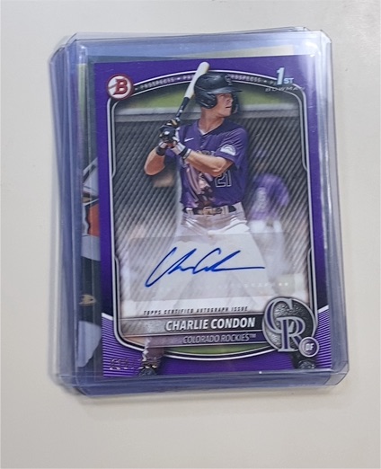 2025 Bowman Chrome Prospect Autographs #CPA-CC Charlie Condon — front