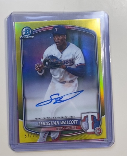 2025 Bowman Chrome Prospect Autographs #CPA-SW Sebastian Walcott — front