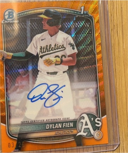 2025 Bowman Chrome #CPA-DF Dylan Fien — front