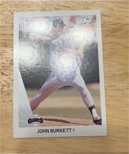 1990 Leaf #384 John Burkett — front