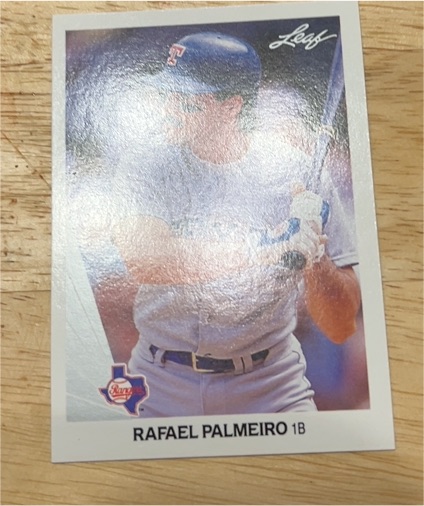 1990 Leaf #100 Rafael Palmeiro Texas Rangers — front