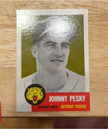 1991 Topps Archives 1953 #315 Johnny Pesky Detroit Tigers — front