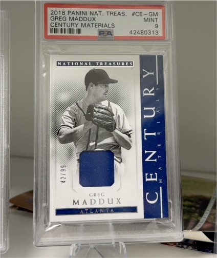 2018 Panini National Treasures Century Materials #CE-GM Greg Maddux — front