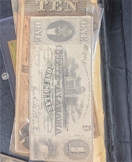 1863 State of Alabama One Dollar Treasury Note — front