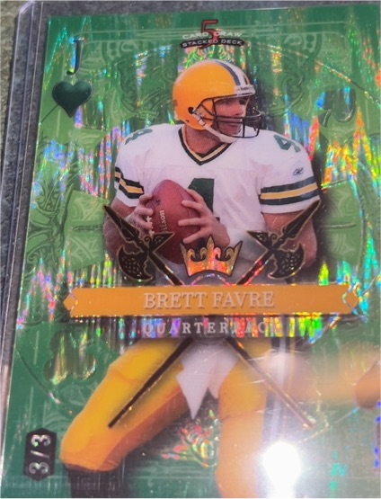 2024 Wild Card 5 Card Draw Stacked Deck #1 Brett Favre King of Hearts — front