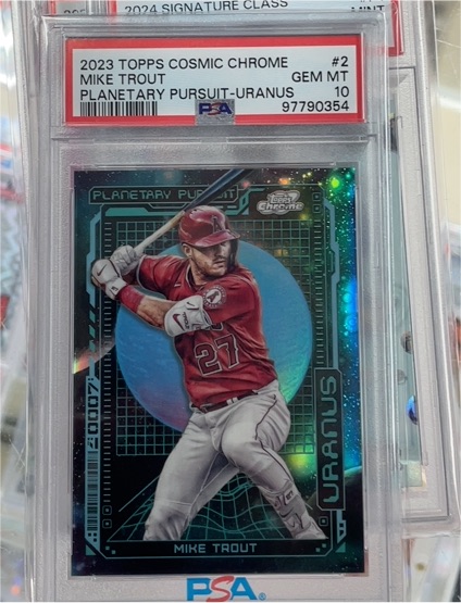 2023 Topps Cosmic Chrome #2 Mike Trout Planetary Pursuit Uranus — front