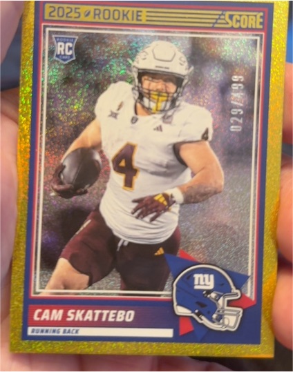 2025 Panini Score #1 Cam Skattebo — front