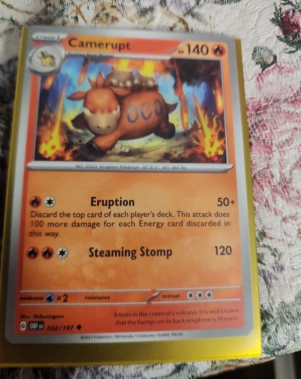 2023 Pokemon SV03 Obsidian Flames #032 Camerupt — front