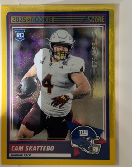 2025 Panini Score #1 Cam Skattebo — front
