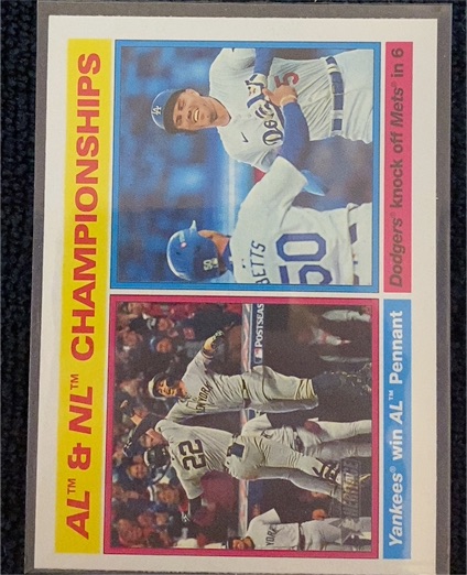 2025 Topps Heritage #461 AL & NL Championships Dodgers & Yankees — front