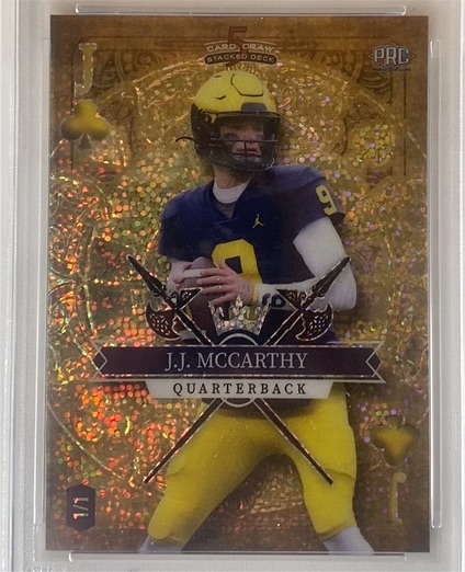 2023 Wild Card 5 Card Draw Stacked Deck #1/2 J.J. McCarthy — front