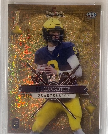 2023 Wild Card 5 Card Draw Stacked Deck #A49 J.J. McCarthy — front