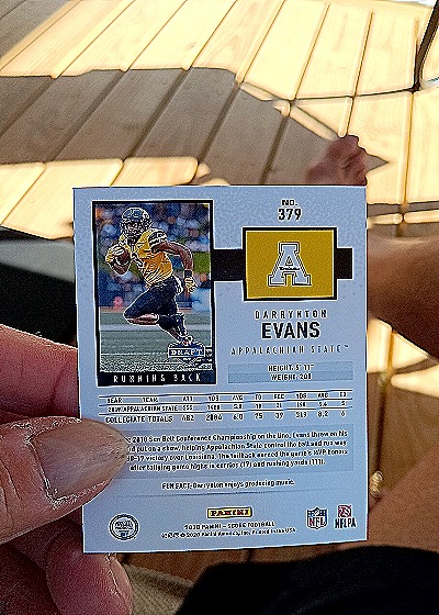 2020 Panini Score #379 Dariyon Evans — back