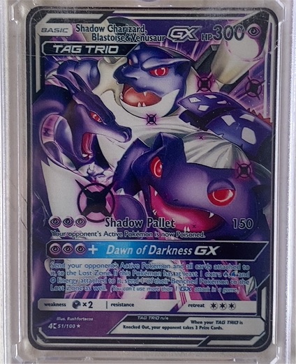 2018 Pokemon Guardians Rising #41 Shadow Charizard Blastoise & Venusaur GX Tag Trio — front