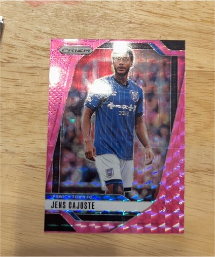 2024-25 Panini Prizm Premier League Pink Mosaic Jens Cajuste — front