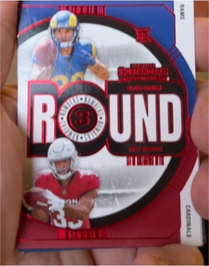2024 Panini Contenders Round Numbers #14 Marshawn Lloyd, Luke McCaffrey — front