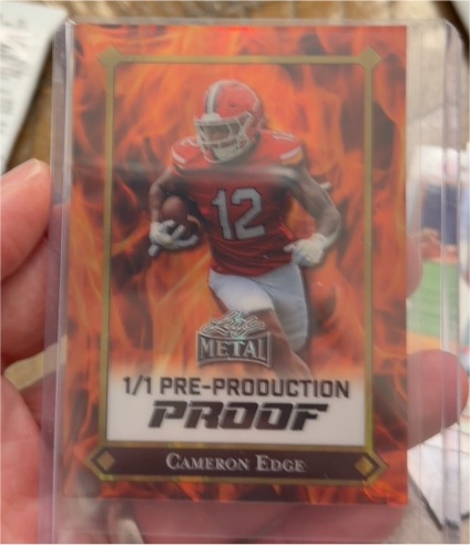 2025 Leaf Metal #1/1 Cameron Edge Pre-Production Proof — front