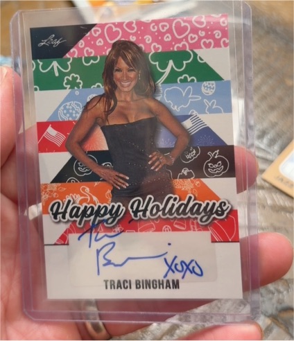 2025 Leaf Happy Holidays #BA-TB1 Traci Bingham — front